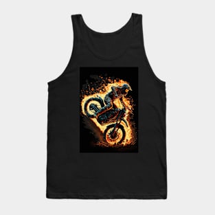 Dirt Bike With Flames Tank Top